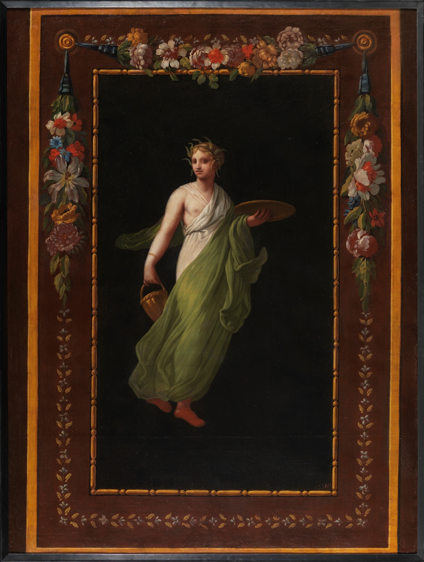 Nymph with a plate and a basket